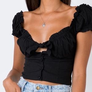 Princess Polly Elouise Black Crop Top